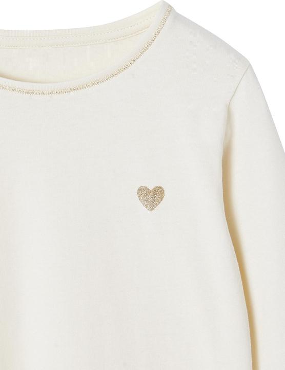 Vertbaudet Mädchen Shirt mit Glitzerherz und Recycling-Baumwolle BASIC