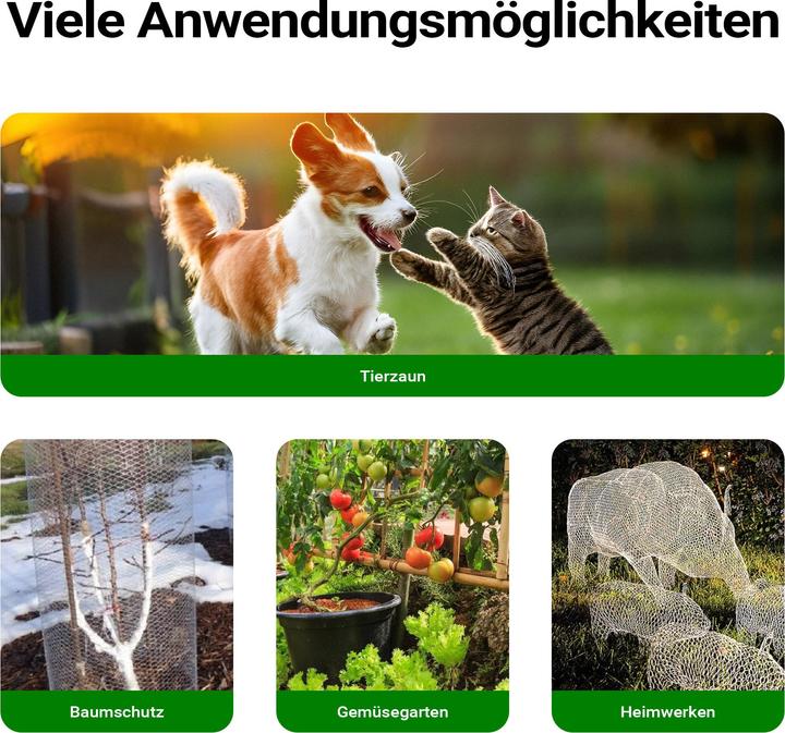 Produktbild Wiltec Volierendraht 5x0,5m Hasendraht 25mm Maschenweite Sechseckgeflecht Zaun (5 m)