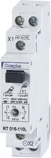 Actual product image Doepke DOEP RT 016-110L Pushbutton with LED 230VAC 16A 1S 1Ã