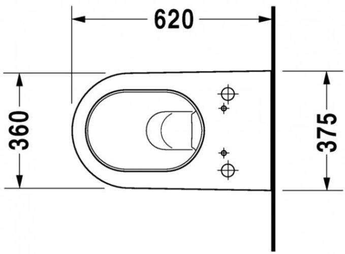 Produktbild Duravit Wand-WC STARCK 2 tief, 375x620mm, SensoWash weiss WG