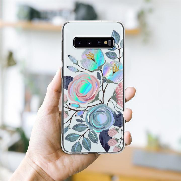 Produktbild Cadorabo IMD TPU Bunte Blumen & Blätter Cover (Samsung Galaxy S10)