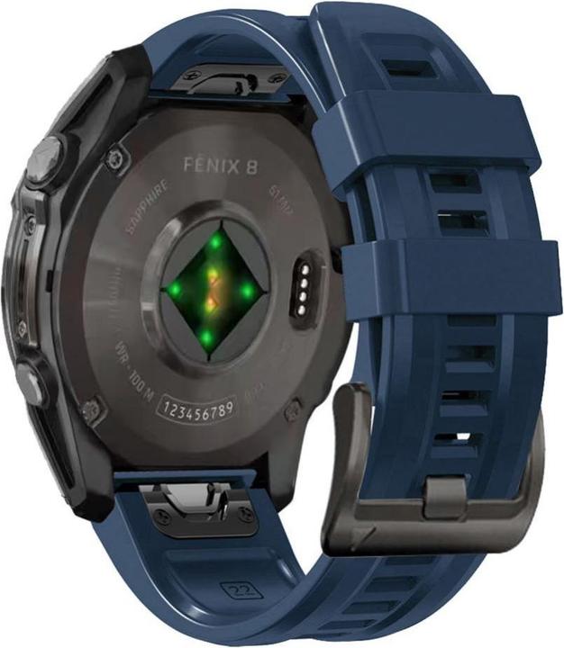 Actual product image Tech-Protect Silicone Strap for Garmin Fenix 5X / 5X Plus / 6X / 6X Pro / 7X / 8 (51 mm) - Blue