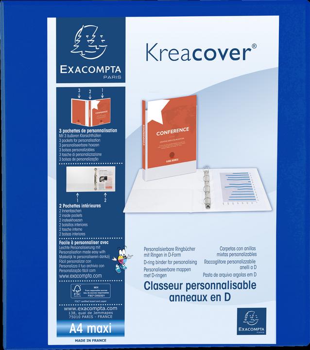 Produktbild Exacompta Ringbuch A4+ PVC/PU 4-Ring 50mm Rücken 78mm (A4+, 78 mm, 1 Stück)