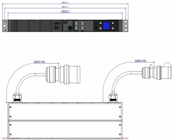 Actual product image Bachmann BN3000 RCM XXL PROFIL Slave 3x32A measurement p.Ph. 3m H05VV-F 5G 4 CEE 3x32A Lan