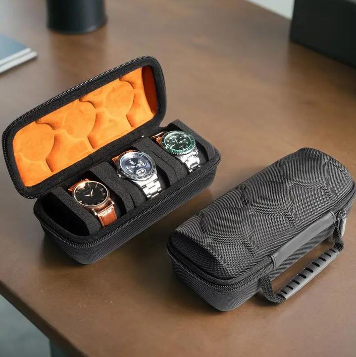 Actual product image Dema Hard-shell watch case Watch box Travel case with 3 compartments
