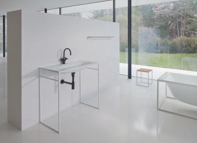Produktbild Bette Rahmengestell fr Waschtisch Lux Shape Q010 60x49,5 cm schwarz matt ohne Waschtisch (495 mm, 600 mm)