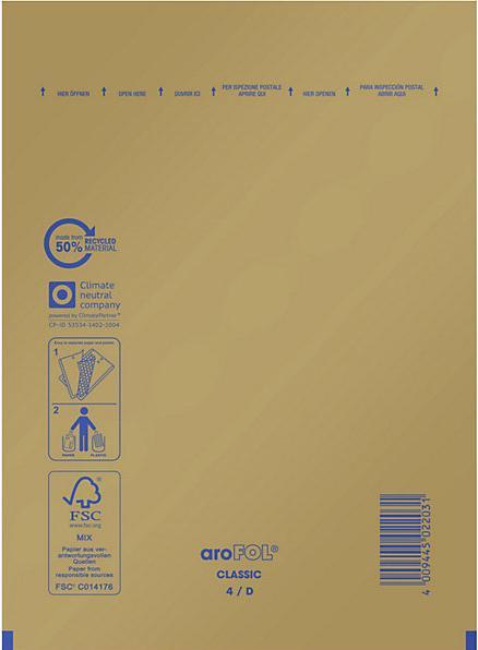 Image du produit kaiserkraft Pochettes à bulles Arofol®, fermeture autocollante, L x l 370 x 290 mm, blanc (100 x)