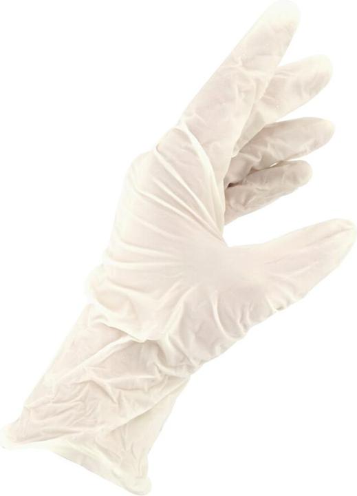 Actual product image 3A Guantes Examen latex gloves, powder-free, 100 pieces, size L, white (L)