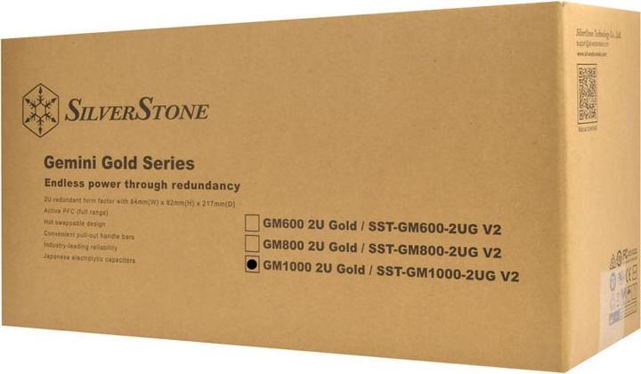 Actual product image Silverstone SST-GM1000-2UG V2 redundant 2U power supply - 1000 Watt (1000 W)