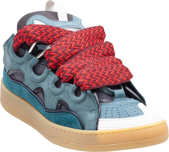 Immagine prodotto Lanvin curb sneakers in suede and fabric color blue and red (40)