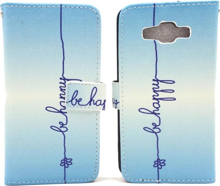 Produktbild König Design Schutz Hülle für Samsung Galaxy A5 Be Happy Blau Tasche Cover + 1 Panzer Schutz Glas Neu (Samsung Galaxy J5 (2015))