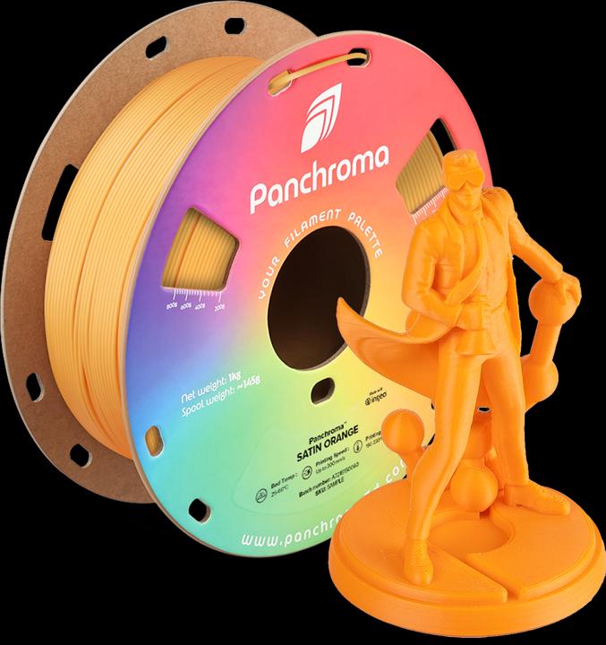 Actual product image Polymaker Panchroma™ PLA Satin (PLA, 1.75 mm, 1000 g, Orange)
