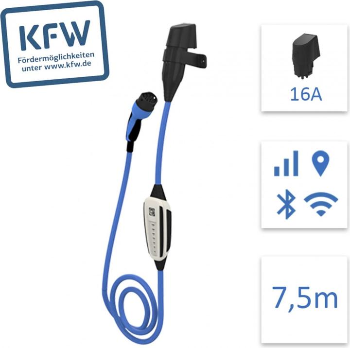Image du produit Dinitech KFW SEL GSM7 NRGkick KfW Select 7.5m GSM/GPS/SIM (Type 2, 22 kW, 16 A, Type 2)