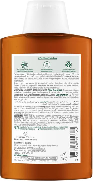Actual product image Klorane Galanga shampooing (200 ml, Liquid shampoo)