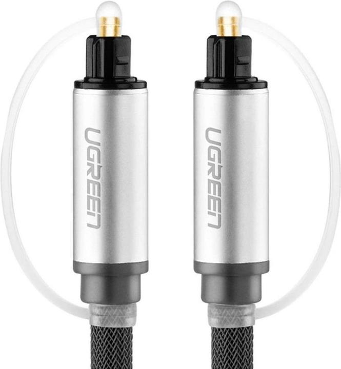 Actual product image Ugreen AV108 Toslink Audio optical cable, braided aluminium, 1.5m (grey) (1.50 m, TOSLINK)