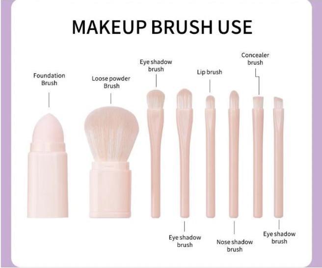 Actual product image Maange Mini Make-Up Travel Brushes (8-piece set) (Set)