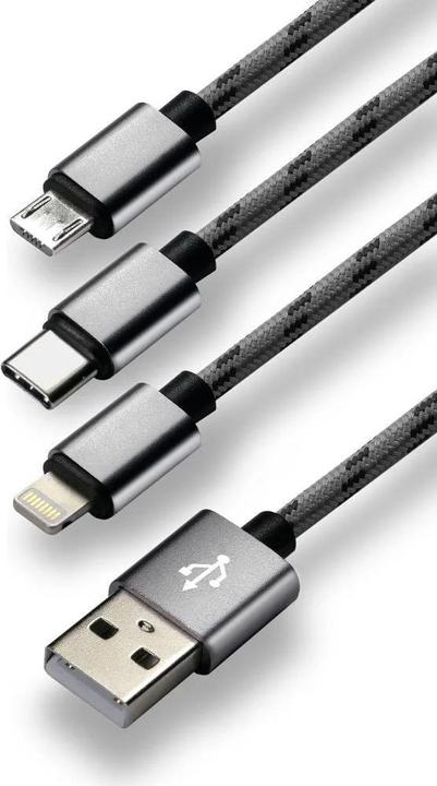 Produktbild Everactive USB A – Lightning, USB Typ C, Micro USB B (1.20 m, USB 2.0)