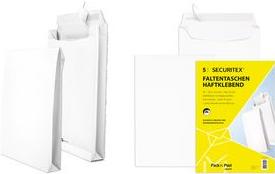 Produktbild Securitex Faltenversandtasche, B4, weiss, ohne Fenster 130 g-qm, Falte: 50 mm, Masse: (B)250 x (H)353 mm (5 x)
