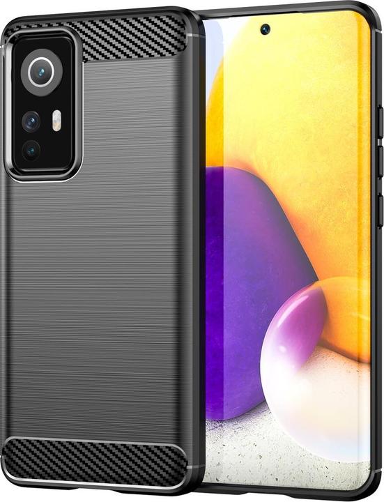 Actual product image Cover-Discount Xiaomi 12 - metal carbon look hull black (Xiaomi 12, Xiaomi 12X)