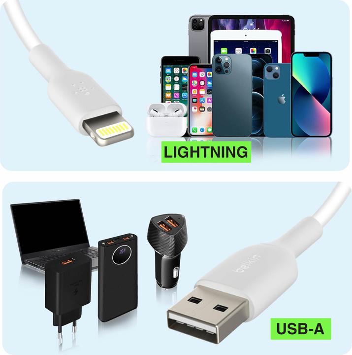 Produktbild Belkin Boost Charge USB-A – Lightning (0.15 m, USB 2.0)