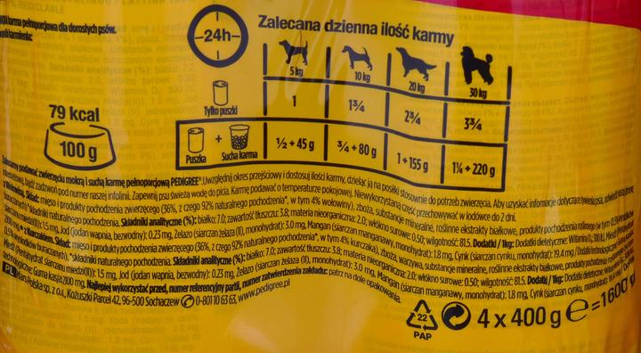 Image du produit Pedigree Mokra karma 2x Wołowina 2x Kurczak dla psa4x400g (Senior, 4 pcs, 1600 g)