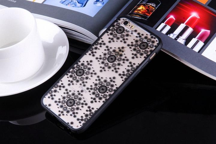 Produktbild König Design Huawei P9 Lite Handy Hülle Mandala Case Schutzhülle Cover Motiv Flocken Schwarz (Apple iPhone 14 Plus)