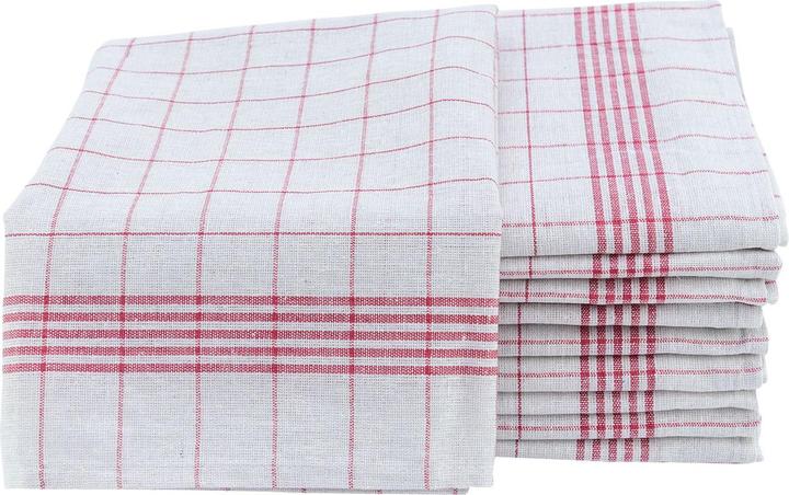 Produktbild byNORD Halb-Leinen-Geschirrtücher, rot-weiss, 70 x 50 cm, 20er Set (70 x 50 cm)