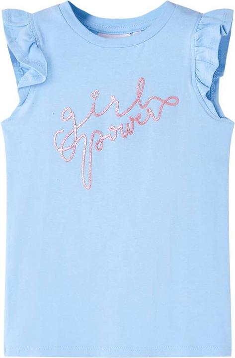 VidaXL Kinder-T-Shirt mit Rüschenärmeln Hellblau 116,Material (116)