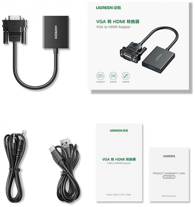 Produktbild Ugreen VGA zu (HDMI, 15 cm)