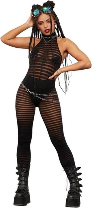 Actual product image Fever Womens/Ladies Striped Bodystocking (One size)