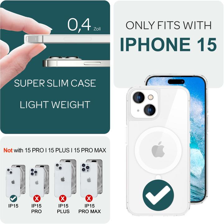 Immagine prodotto Nalia Custodia rigida trasparente con MagSafe (Apple iPhone 15)
