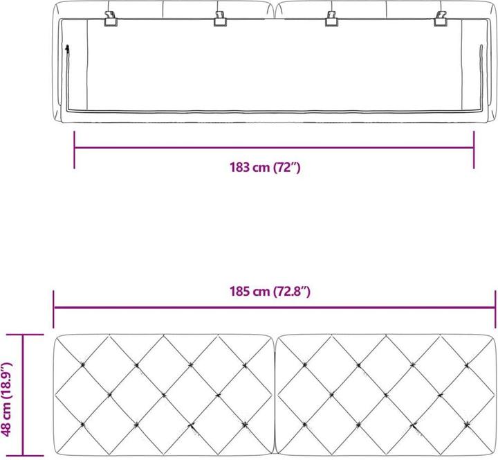 Produktbild VidaXL Joelliane (185 x 6 x 48 cm)
