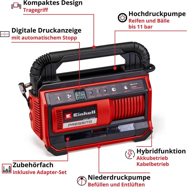 Produktbild Einhell Pressito 18/25 Hybrid (11 Bar, 0 l)
