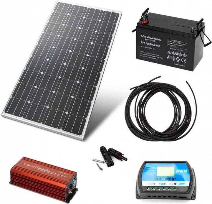 Actual product image Autosolar Camper 160W solar system with 110Ah battery and 300W inverter (160 W)