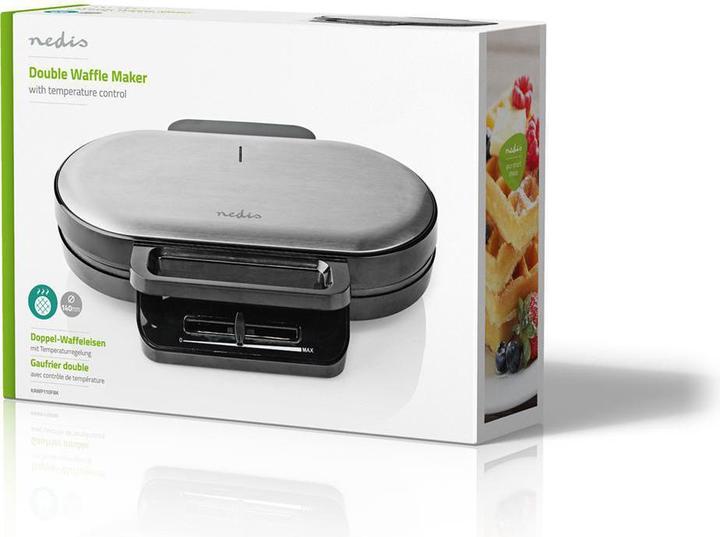 Actual product image Nedis Waffle iron 2 x 5 Heart shaped waffles 12 cm 1200 W plastic/metal (EU plug)