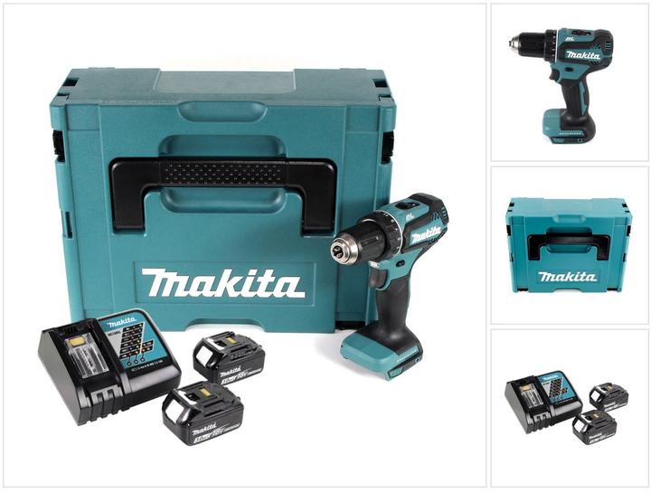Makita DDF485RFJ 2x 3,0 Ah 18V perceuse visseuse sans fil (Fonctionnement sur batterie)