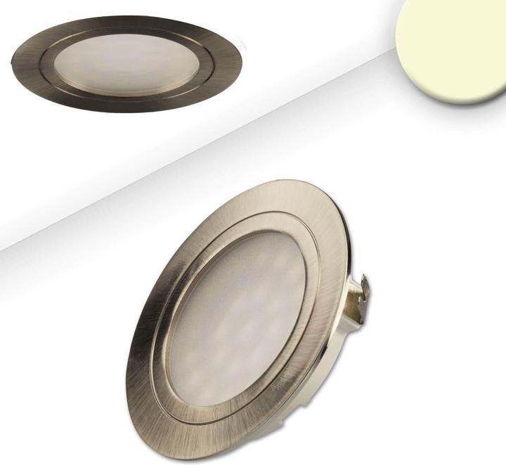 Produktbild Isoled LED Möbeleinbaustrahler MiniAMP silber, 2W, 12V DC warmweiss 3000K, dimmbar