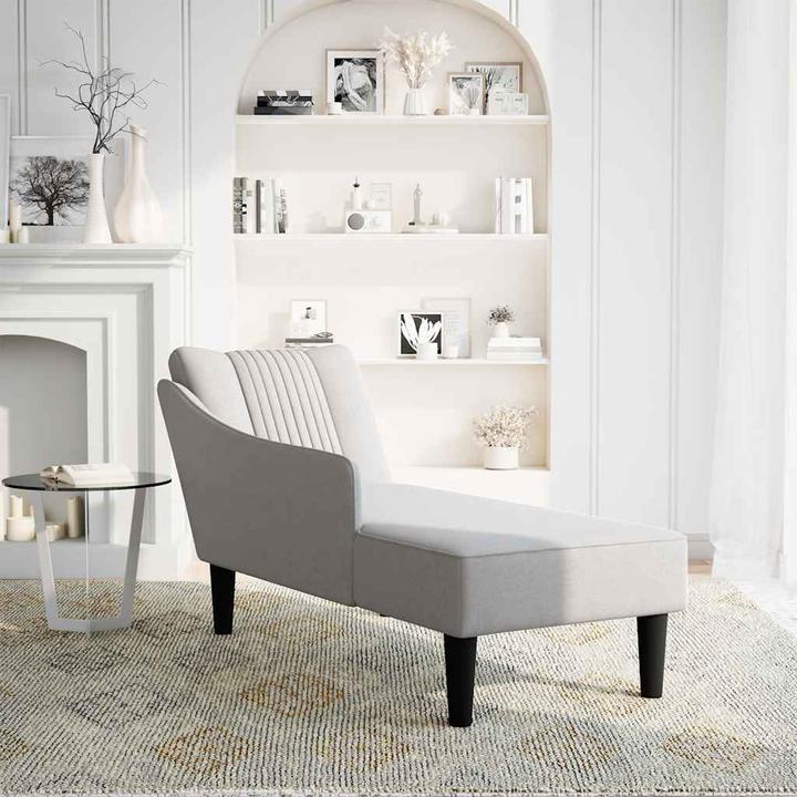Actual product image VidaXL Chaise longue with right armrest Cloud grey fabric