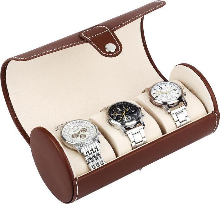 Immagine prodotto JTI Porta orologi rotondo, finta pelle - marrone
