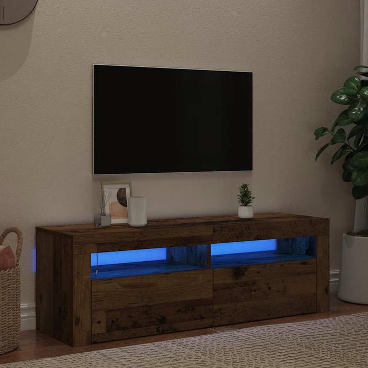 Produktbild VidaXL TV Schrank Lowboard Fernsehschrank Fernsehtisch mit LED Altholz-Optik (120 x 35 x 40 cm)