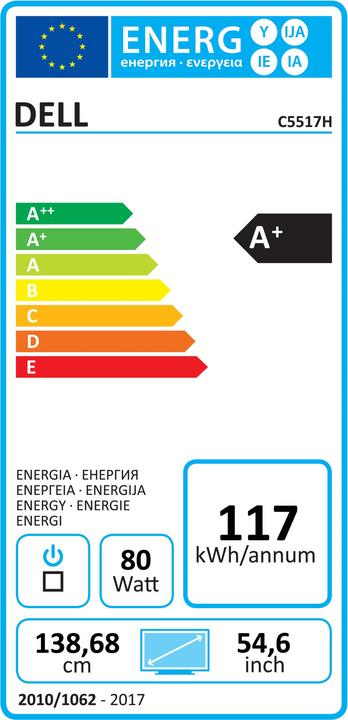 Energy Label Dell C5517H 55" black (1920 x 1080 pixels, 54.60")
