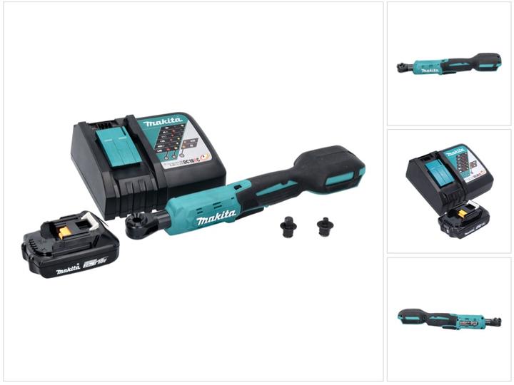 Makita PWR 180 RA1 Battery ratchet screwdriver 18 V 47.5 Nm 1/4" 3/8" + 1x battery 2.0 Ah + charger (1/4")
