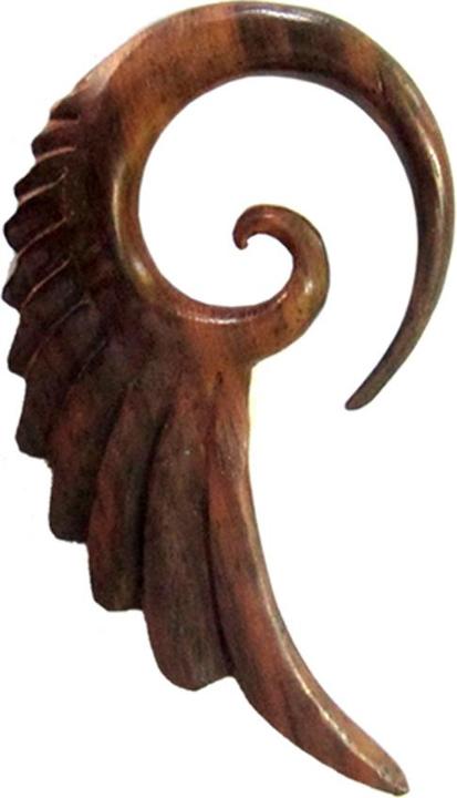 Immagine prodotto Star Piercing Peso all'orecchio ali d'angelo a spirale in legno di Narra (senza ottone)