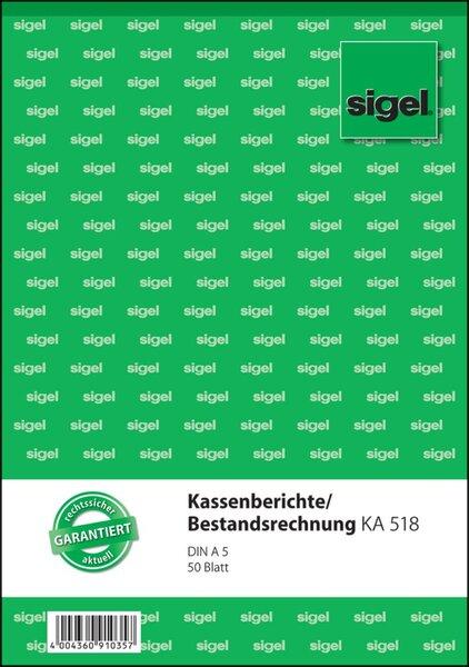 Produktbild Sigel Kassenbericht/Bestandsrechnung Formularbuch (50 x)