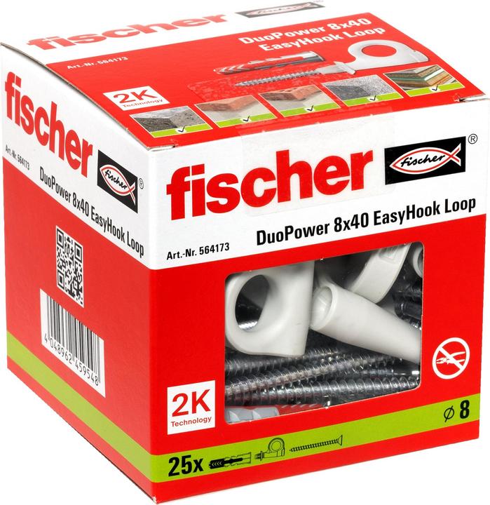 Actual product image Fischer Fisc EasyHook Loop DuoPower 8x40 (25 pcs.)