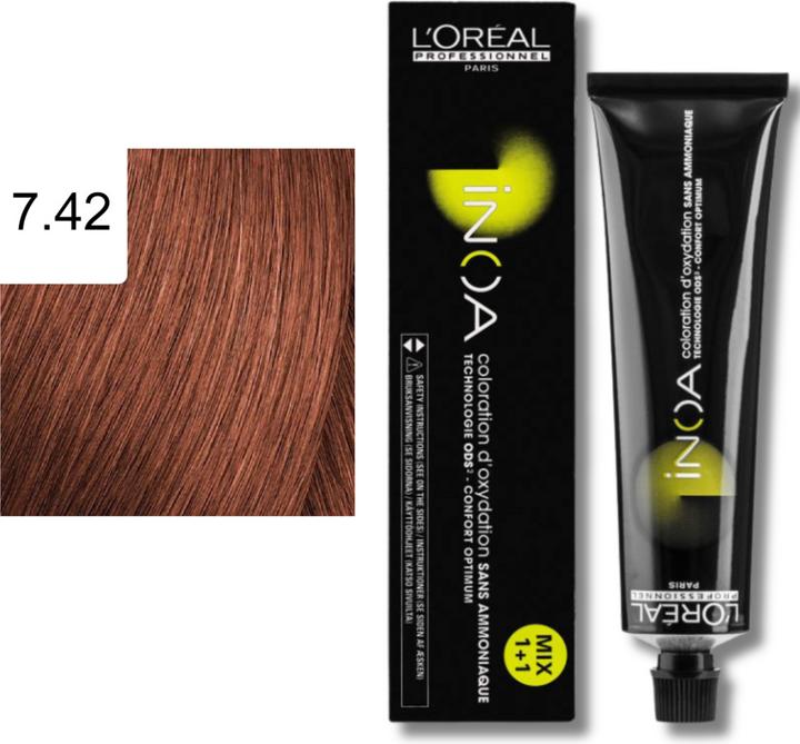 Actual product image L'Oréal Professionnel Inoa (7.42 Middle blonde copper irisé)