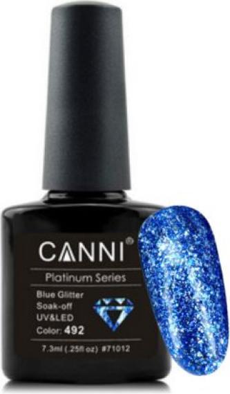 Canni Gellack Platinum Blue Glitter UV/LED (Platinum Blue Glitter, Gel-Effekt Nagellack)
