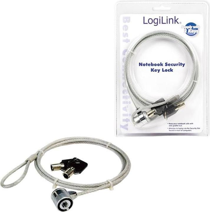 Produktbild LogiLink Notebookschloss mit 2 Schlüsseln, Diebstahlschutz
