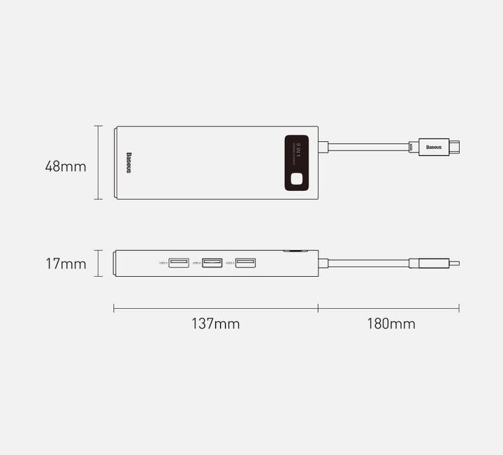 Actual product image Baseus CAHUB-CU0G (USB-C, 3 Ports)