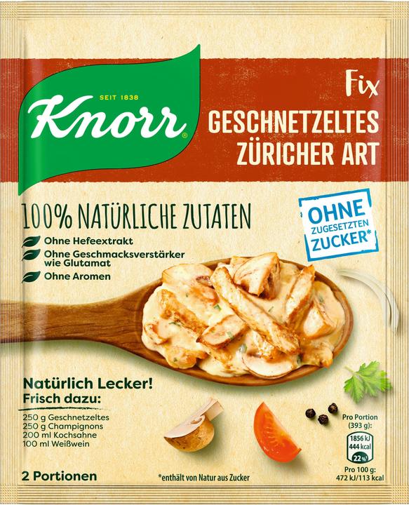 Produktbild Knorr Natürlich Lecker!geschnetzeltes Züricher Art (30 g)